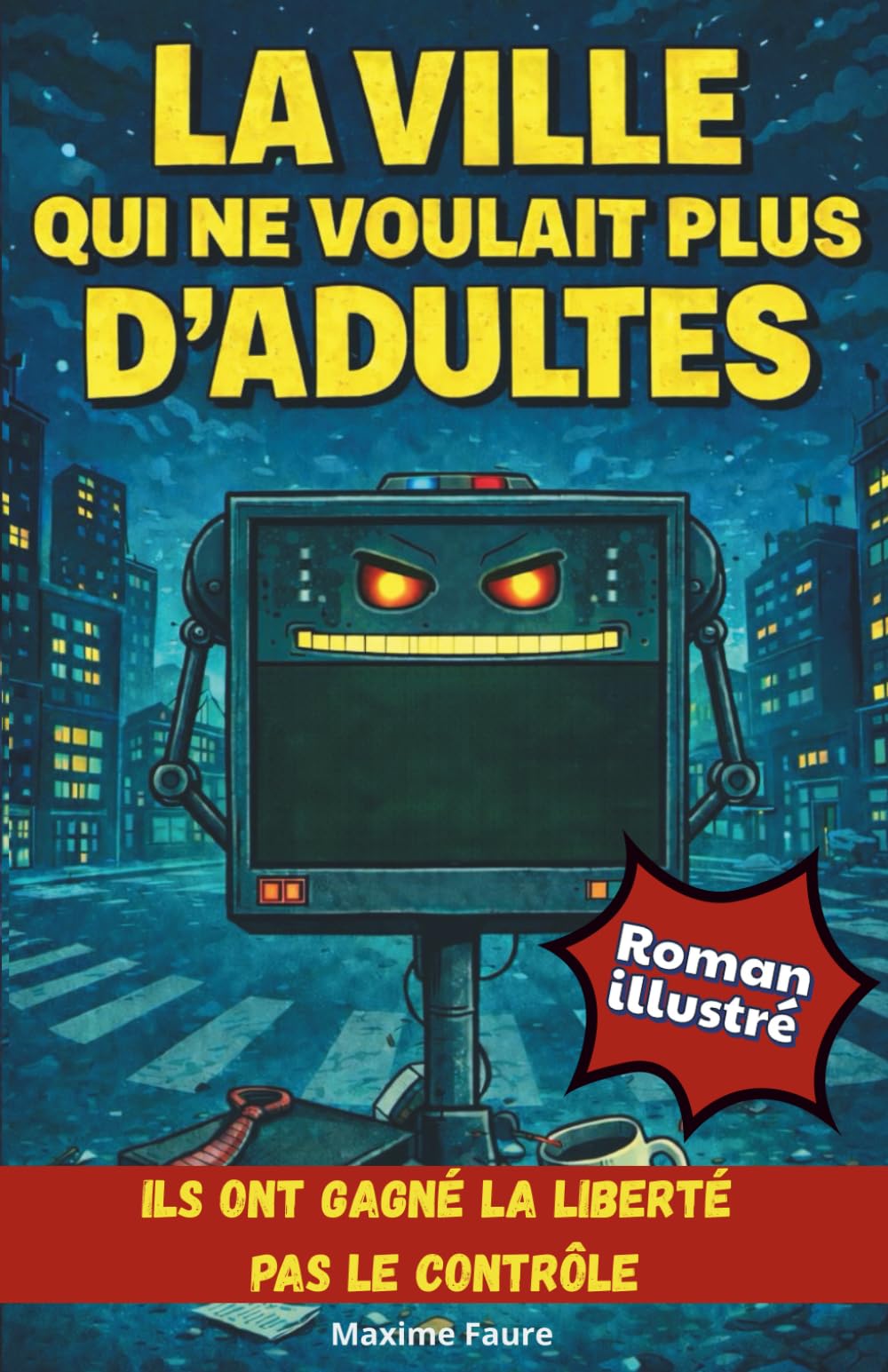 La ville qui ne voulait plus d'adultes: Ils ont gagné la liberté Pas le contrôle | Un roman illustré d’aventure | Livre pour Garçon et Fille de 12 à 16 ans