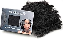 Afro Kinkys Bulk Human Hair 8-28 inch Afro Kinky Bulk 100%!H(MISSING)uman Hair for Dreadlock Extensions Repair Loc Twist Braiding(1 B, 16 Inch)