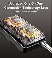 Vista 3 de Micrófonos inalámbricos, micrófono inalámbrico con conexión de chip uno a uno, batería recargable de 40H, alcance de 200 pies, plug and play, diseño