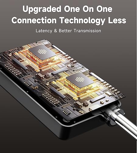 Miniatura 3 de Micrófonos inalámbricos, micrófono inalámbrico con conexión de chip uno a uno, batería recargable de 40 horas, rango de 200 pies, Plug and Play,