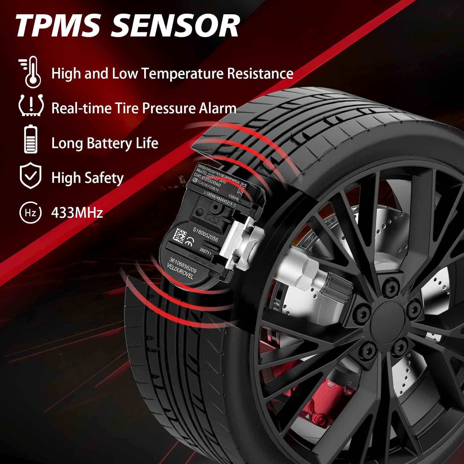4PCS 433MHz Pre-Programmed TPMS Sensor 36106856209 Fits BMW