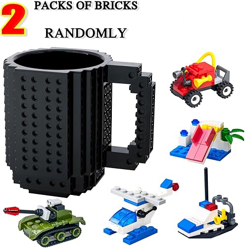 Miniatura 4 de Taza con diseño de bloques de construcción con 3 paquetes de bloques para armar tu mismo regalo ideal diversión de fiesta de niños, navidad,