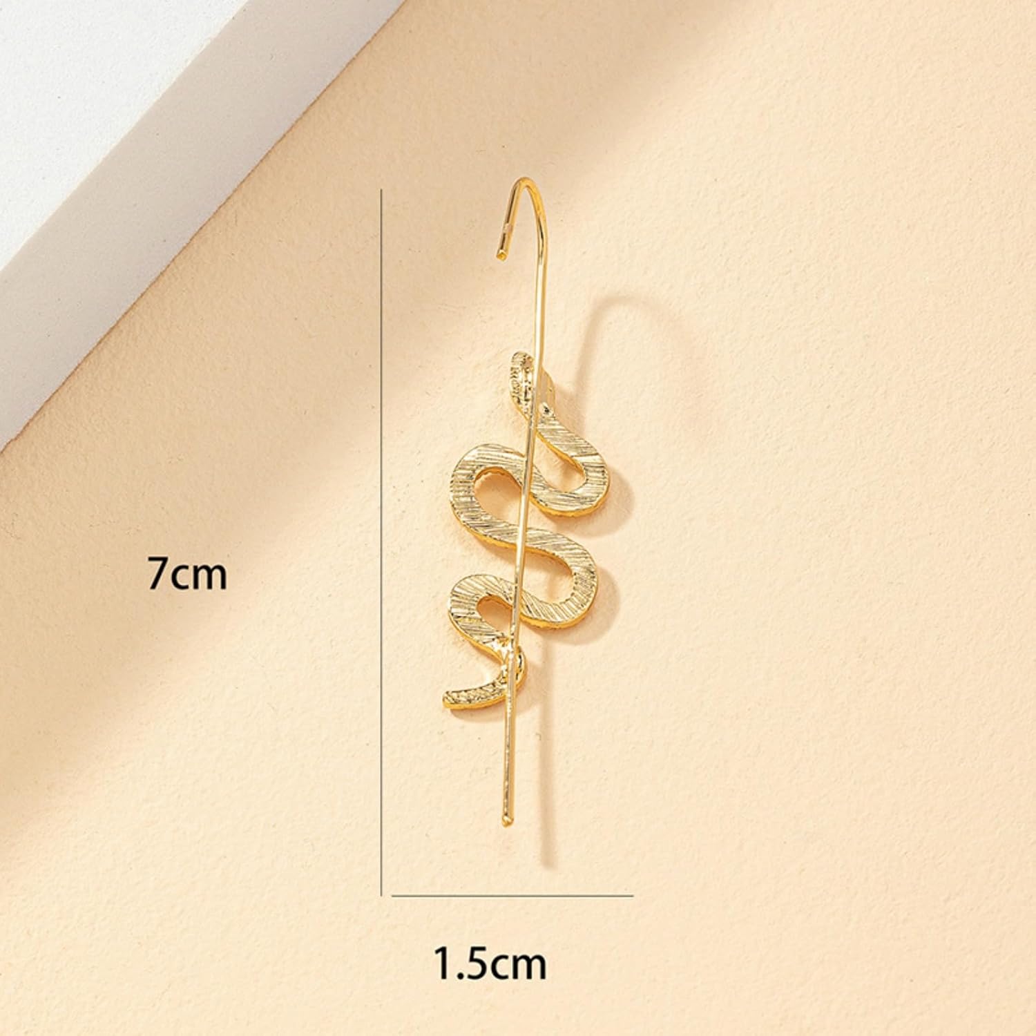 Helix Hooks Earrings Ear Wrap Crawler Hook Earrings for Women Men Gold Snake Personalized Cartilage Piercing Jewelry Gifts