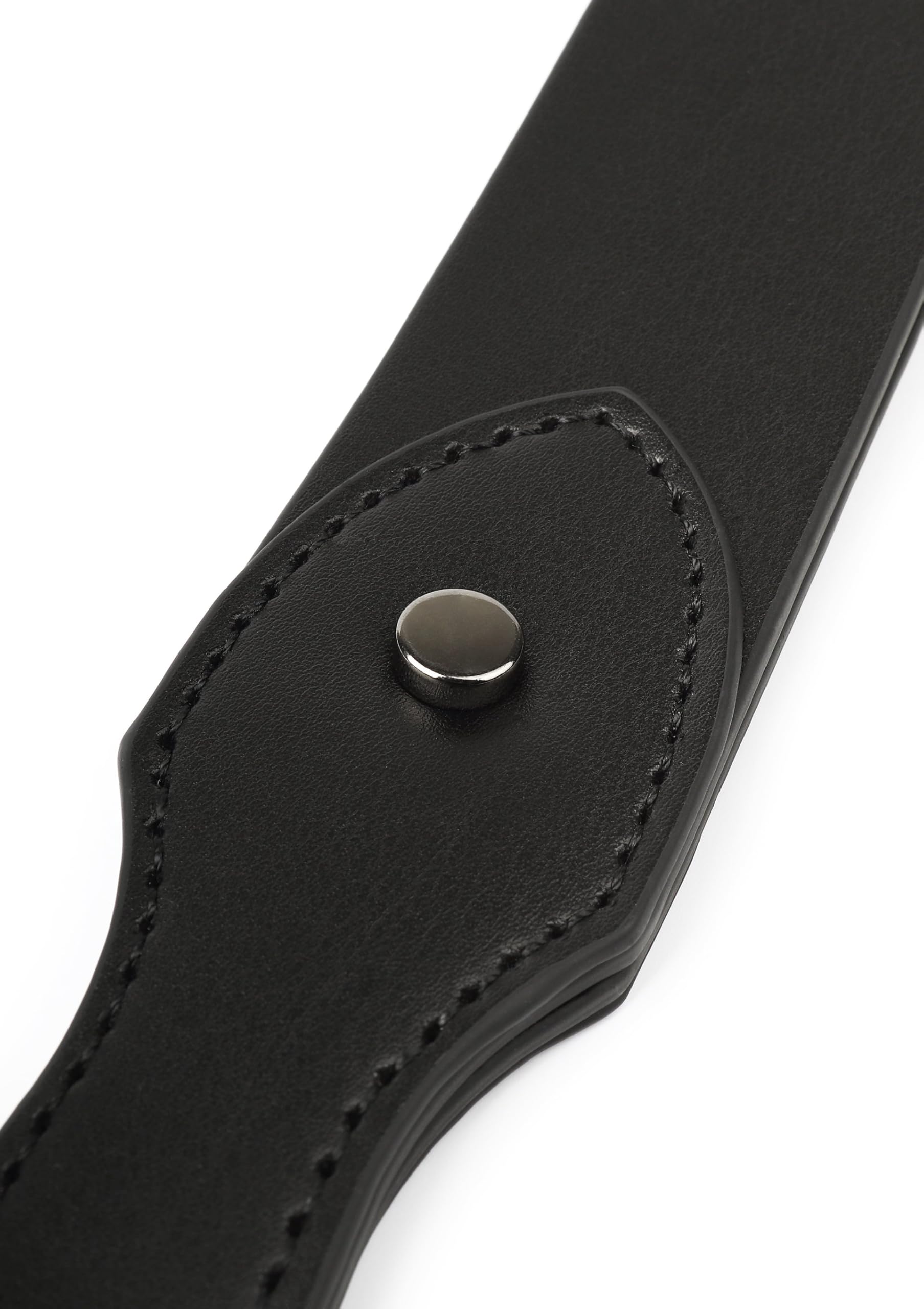 Hidden Desire Genuine Leather Belt Slapper Peitsche - 100% Echtleder, 41 cm, Schwarz