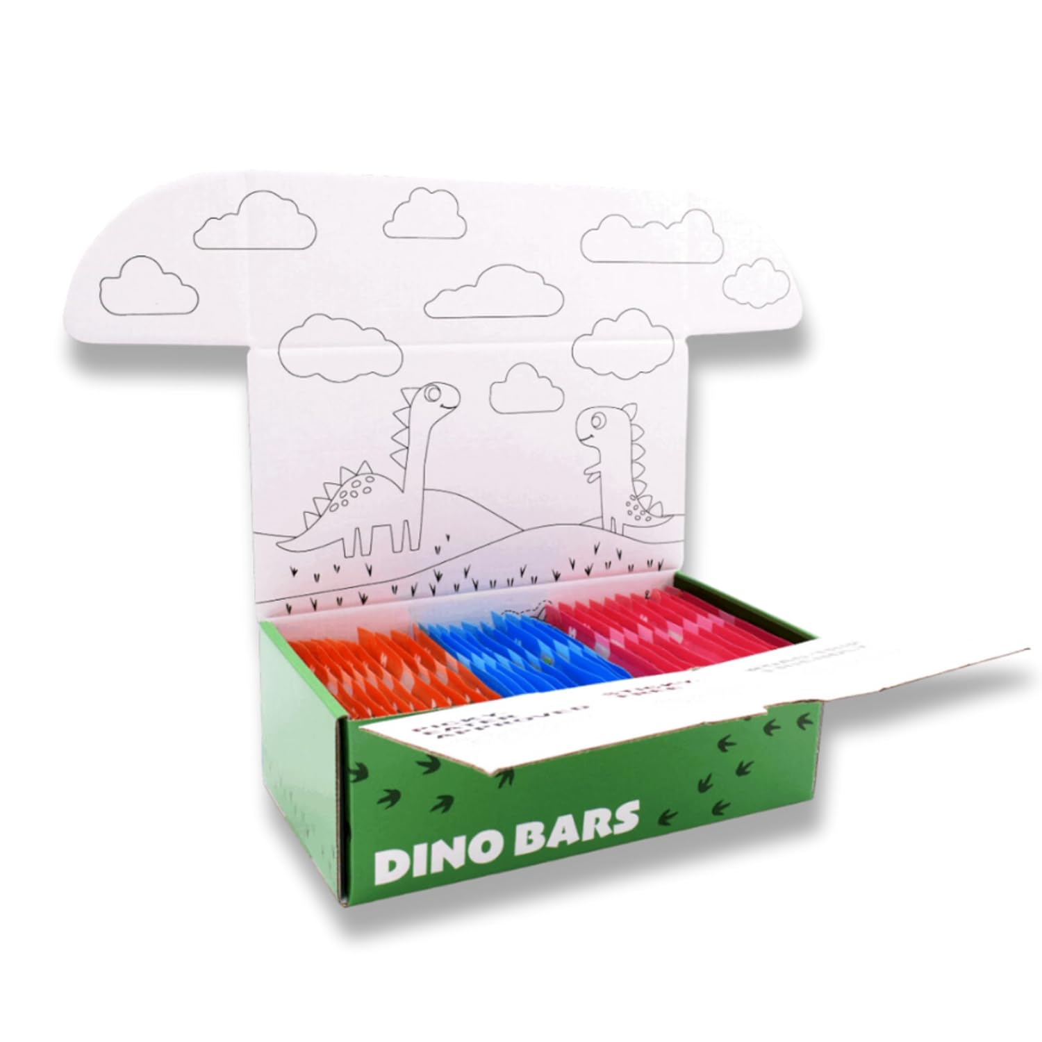 Dino Bars | Organic Fruit Bar for Kids | Organic Toddler Bars and Dinosaur Snacks | Fruit + Oats + Hemp Hearts with Edible Paper | Blueberry + Strawberry + Mango Kids Bar | Variety 30 Pack