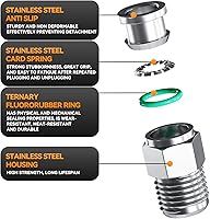 Vista 3 de NEUMÁTICO 304 - Accesorio recto macho de acero inoxidable para tubo de 6mm de diámetro exterior x rosca M5 de conexión rápida (paquete de 2)