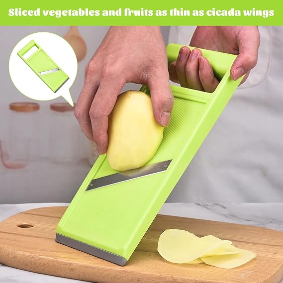 Mandoline Vegetable Slicer, Stainless Steel Mandoline Food Slicer, Cucumber Slicers, Potato Slicers, Vegetable Chip Maker for Vegetables Fruits Potato Cheese Cucumber Onion Carrot