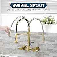 Vista 39 de AIMADI Matte Black Kitchen Faucet,Black and Gold Kitchen Faucet with Pull Down Sprayer Commercial Single Handle Spring Sink Faucets Suitable for