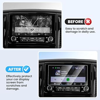 Canvcle スクリーンプロテクター 2021-2024 Nissan Titan PRO 4X用 9インチタッチスクリーンプロテクター 強化ガラス ナビゲーションディスプレイ スクリーンカバー インフォテインメント保護フィルム