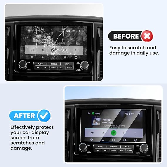 Canvcle スクリーンプロテクター 2021-2024 Nissan Titan PRO 4X用 9インチタッチスクリーンプロテクター 強化ガラス ナビゲーションディスプレイ スクリーンカバー インフォテインメント保護フィルム