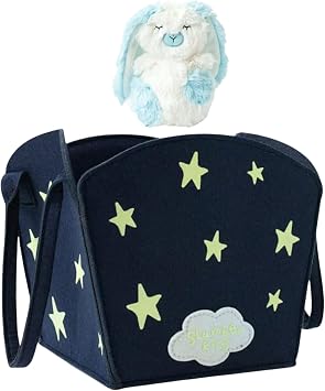Slumberkins Glow-in-the-Dark Tote with Sky Bunny Mini Plush, Gift Set | Includes a glow-in-the-dark tote and Sky Bunny mini plush to inspire confidence, imaginative play and holiday fun