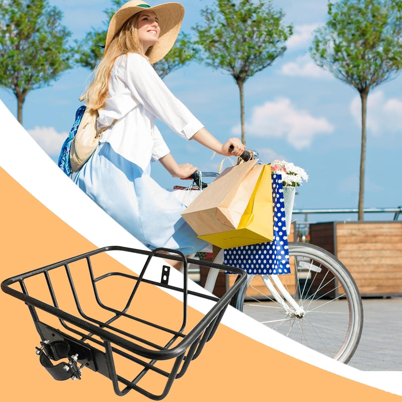 Cestino Scooter Metallo, Grande, Rimovibile, Grande Capacità | Cestino per Bici Cruiser Per Spiaggia Sport Motociclismo Pesca Giardinaggio Campeggio Pendolarismo Guida Quotidiana