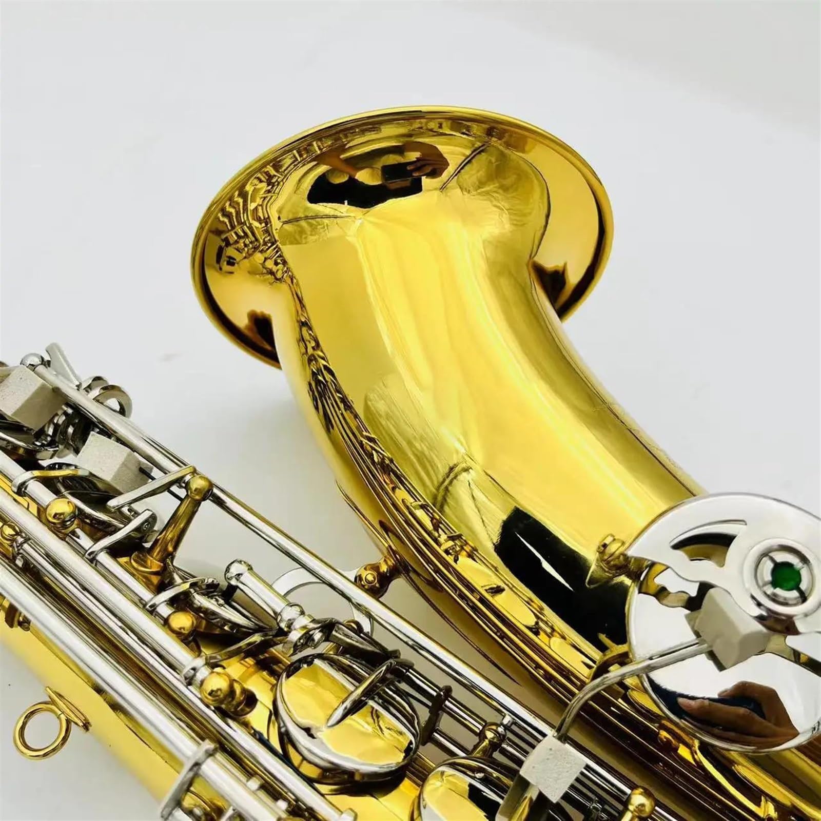 Saksofon Saksofon Tenorowy Bb Tune Mosiądz Lakierowany Złoty Srebrny Klucz Profesjonalny Instrument Dęty Drewniany Z Akcesoriami (Color : Cloth bag)