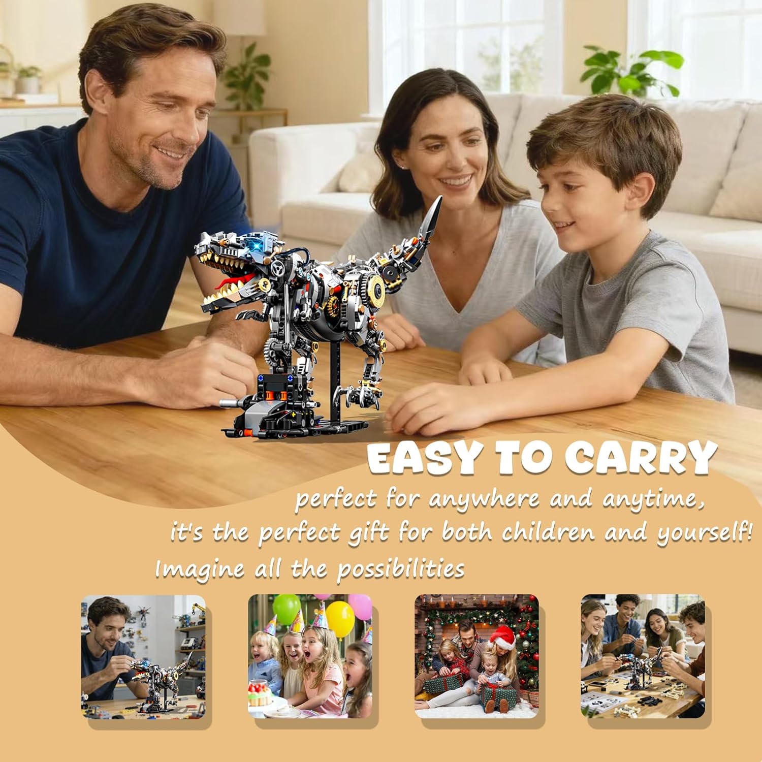 Ideas Mechanical Tyrannosaurus rex Building Set with Light,Collectible Set for Adults, Compatible with Lego Animal,Authentically Detailed Build and Display Model for Home or Office Décor (1268PCS)