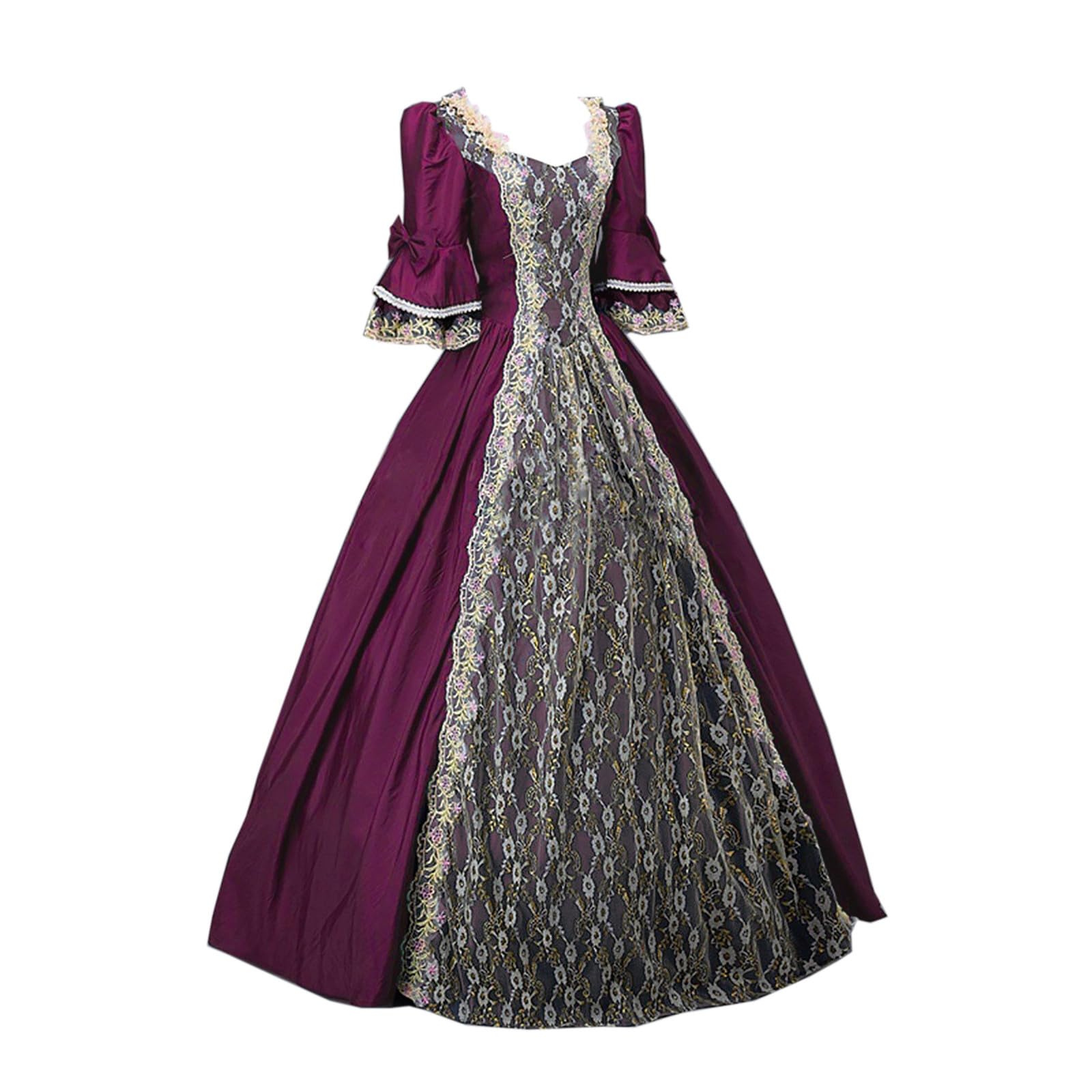 KUIH Women's Victorian Rococo Dress Ball Gown Prom Dress Marie Antoinette Royal Queen Costume Renaissance Costume 18th Century Victorian Bustle Evening Dress Halloween Costumes Masquerade Dresses