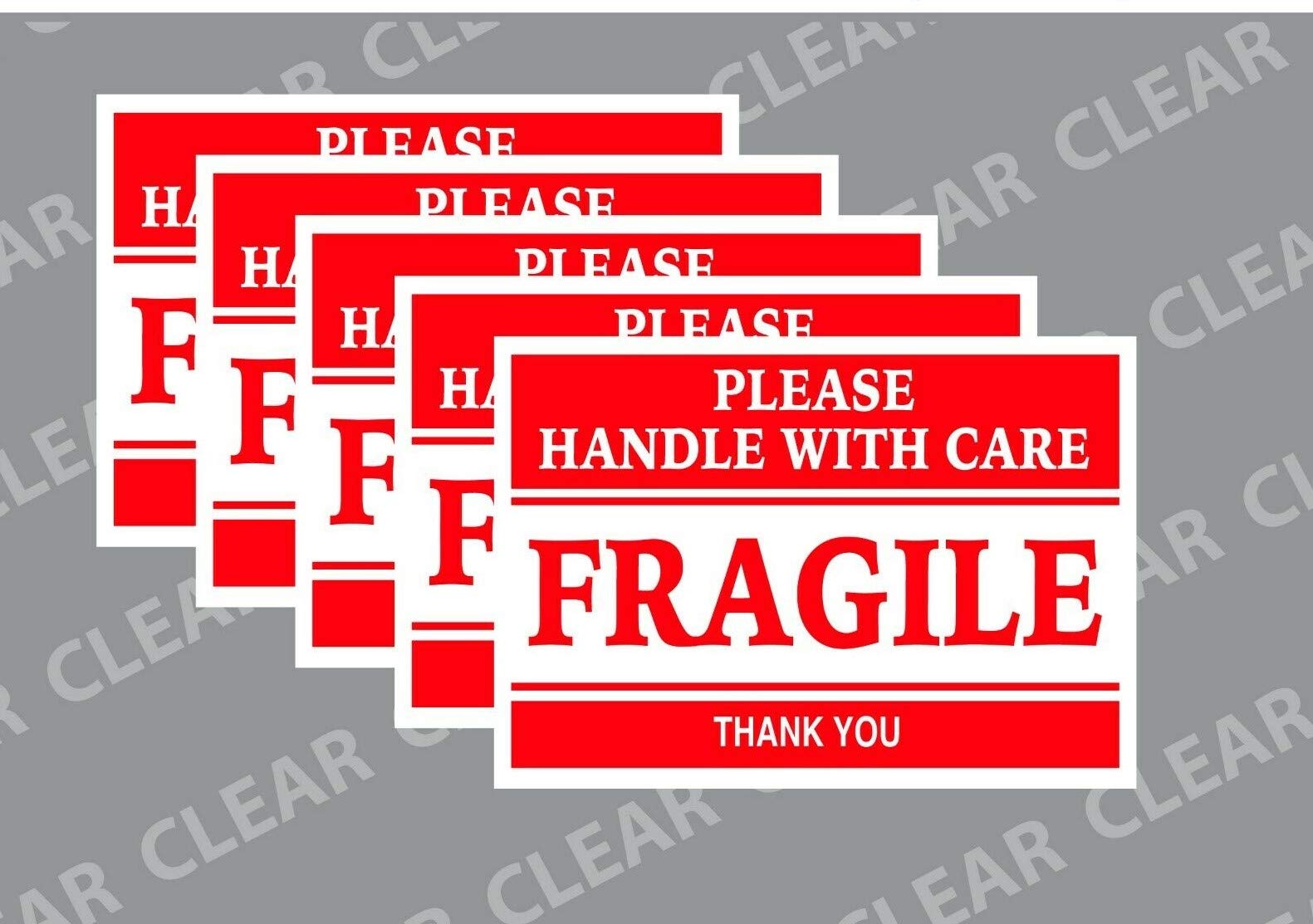 2" x 3" Fragile Stickers Handle with Care Thank You (100 Stickers (Sheet))