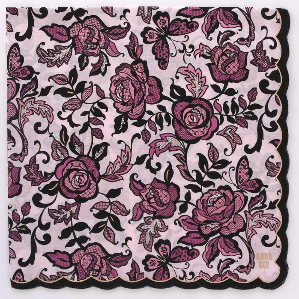 Amazon | [ANNA SUI] アナスイ 大判 プリント ハンカチ（58cm）レース