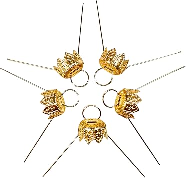 National Artcraft 1/2" Gold Old-World Style Ornament Cap with Wire Loop - 50/Pkg