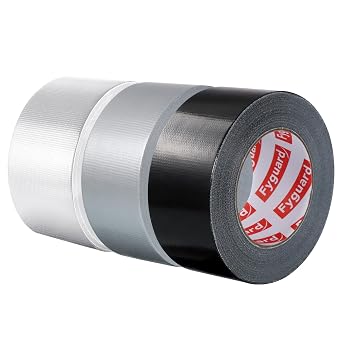 3 Pack Colored Duct Heavy Tape 1.89IN x 60Yd Total Waterproof Duct Tape | All Weather Hand Tearable 8.27Mil Duct Tape for Indoor Outdoor Repair Fixing ReinforcementBlack, White, Silver
