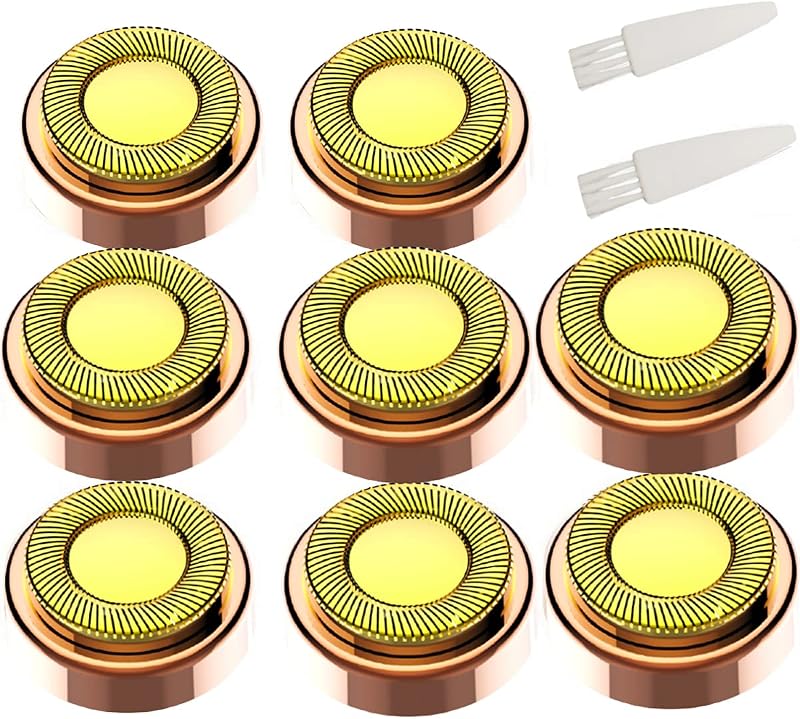 Fjwedve 8 Cabeças de Reposição para Finishing Touch Flawless, Primeira Geração (Gen 1), 18K Gold, com 2 Escovas