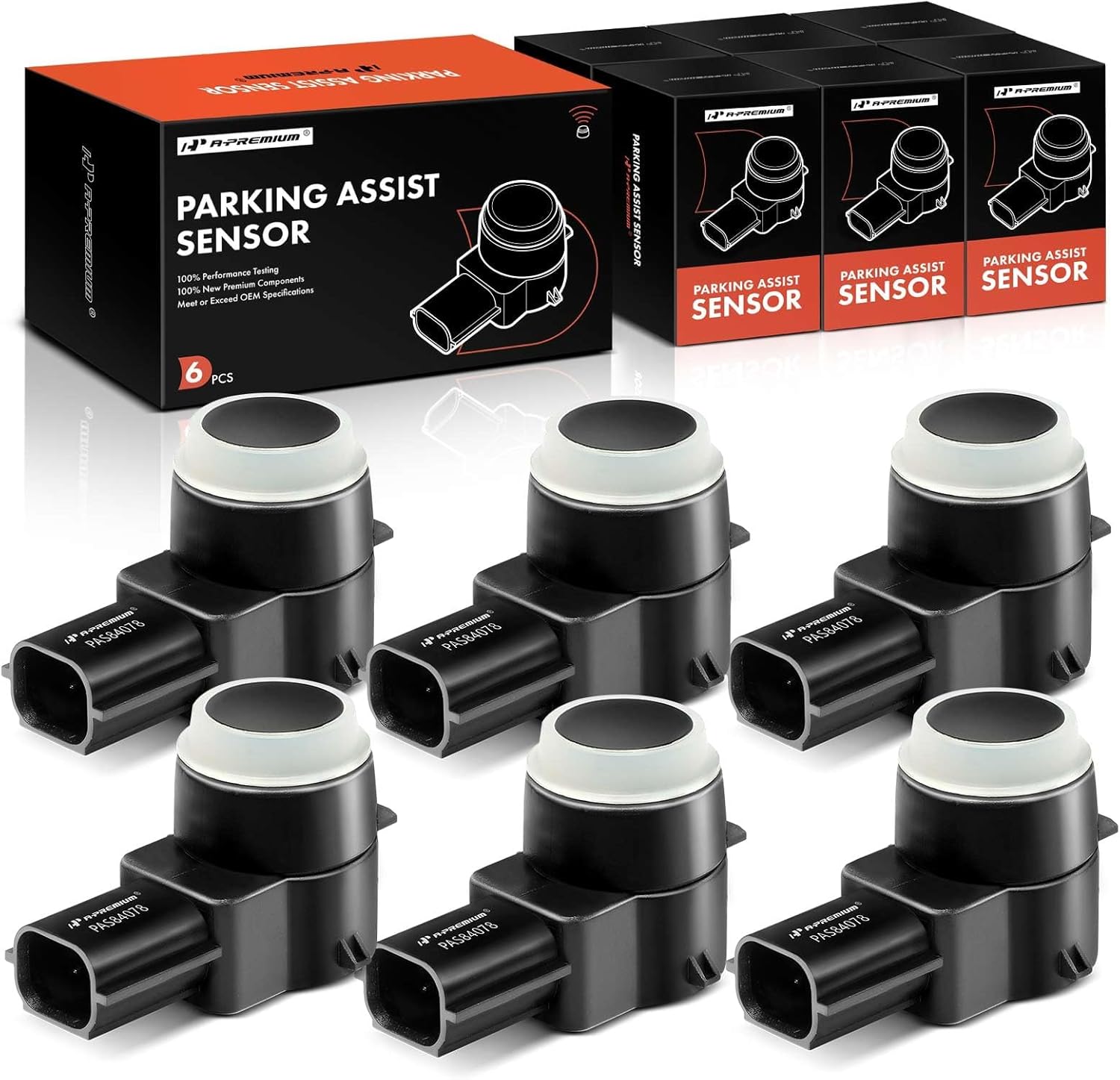 A-Premium 6-PC Reverse Backup Parking Assist Sensor Compatible with Select Ram & Jeep & Dodge & Chrysler Models - 300, 1500, 2500, 3500, Grand Cherokee, Grand Caravan, Charger, Journey, Durango