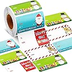 Outus 500 Pieces Christmas Tags Self Adhesive Gift Tags for Xmas Presents Christmas Name Labels Stickers for Wrapping Paper Festival Birthday Holiday Decor(Cute Style,2.24 x 1.4 Inch)
