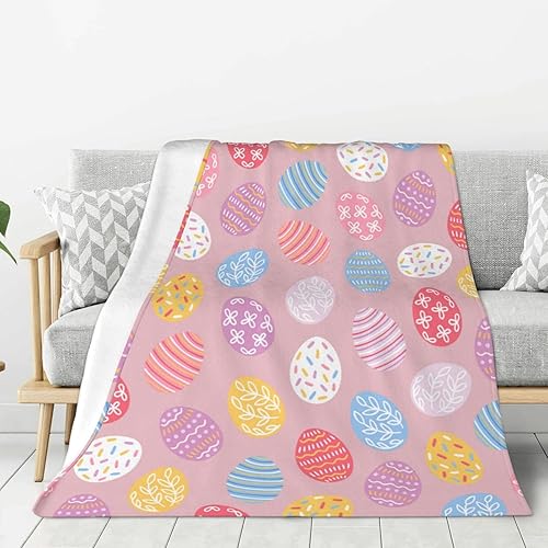 Miniatura 9 de FJPT Manta de primavera de Pascua conejos y flores manta de felpa acogedora y suave para sofá cama sofá viajes campamento para adultos y niños color