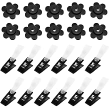 22Pack Garden Flag Rubber Stoppers & Clips - Flower Shape Anti-Wind Holders for Small Flags, Yard, Lawn, Pole Stand