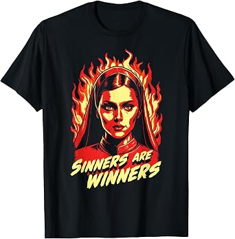 Sinners are Winners Pretty Satanic Nun T-Shirt