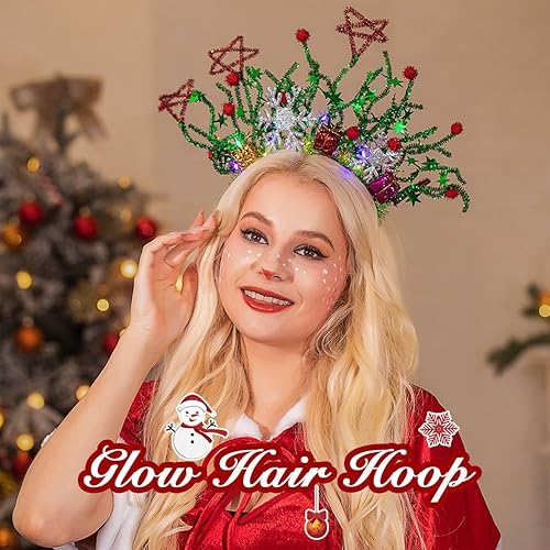 Miniatura 3 de Nicute Diademas de Navidad con aro brillante para el cabello, accesorio para la cabeza para mujeres y niñas