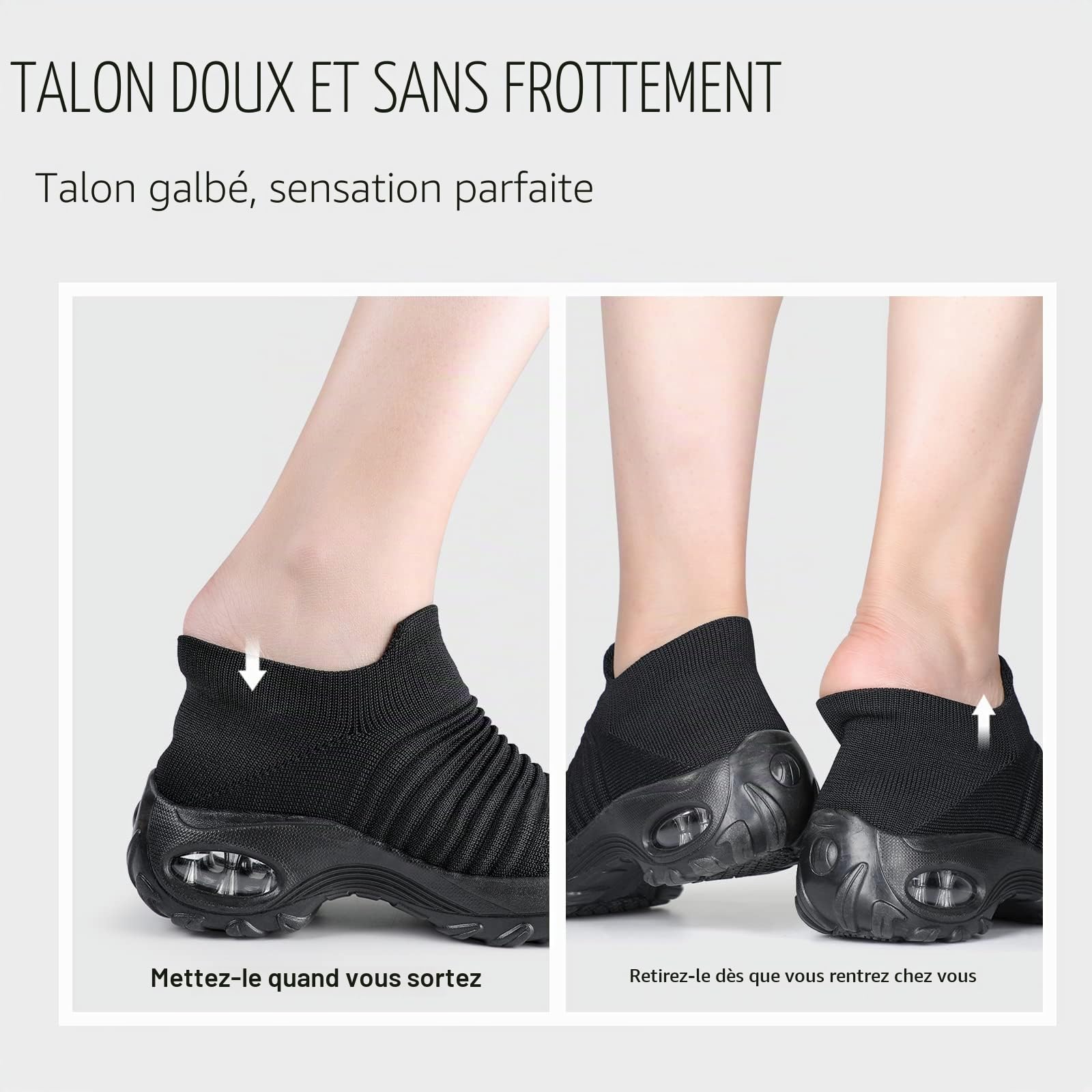 HKR Basket San Lacet Femme Chaussures de Orthopédique Marche Mode et Sport Travail Tennis Confortable Chic Femme Ultra LéGèRe Fitness Campus Slip on Enfiler Sneakers