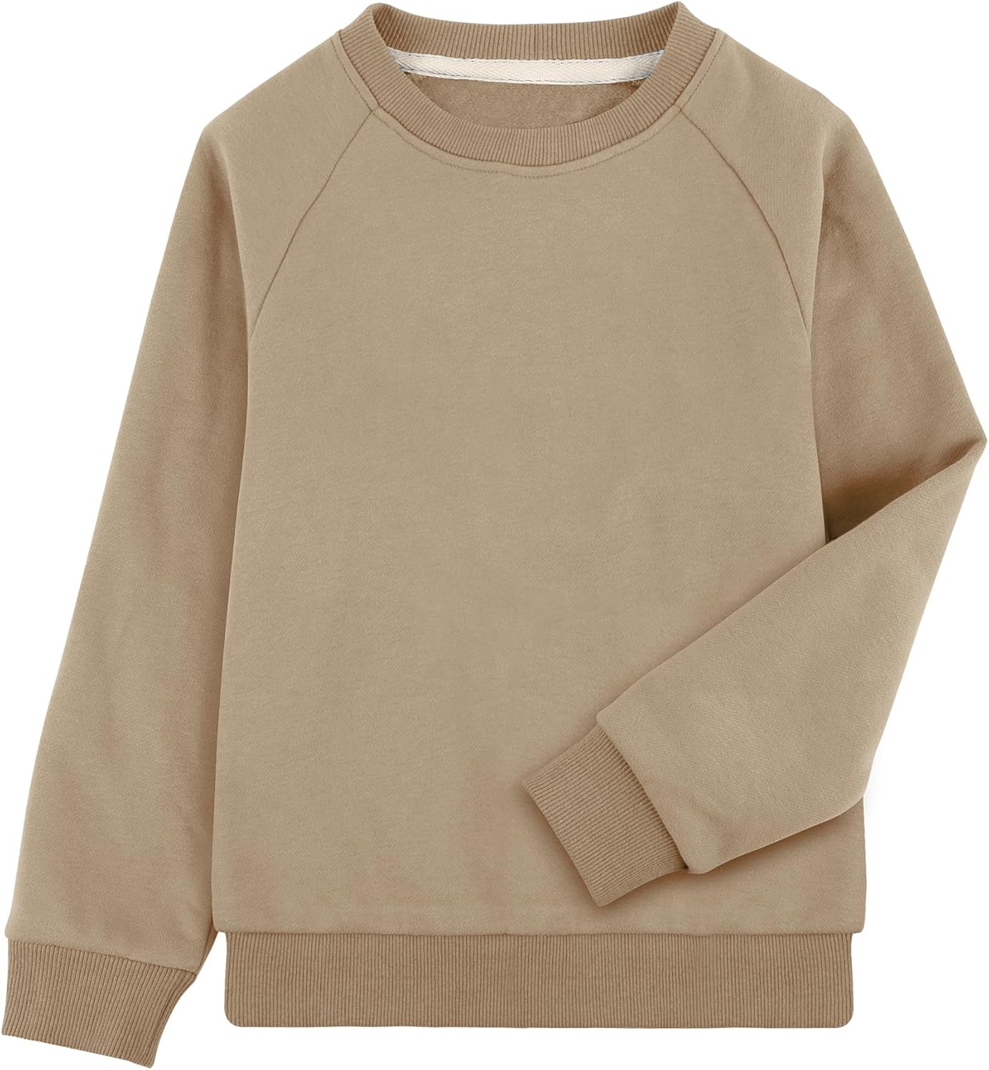 BIG ELEPHANT Boys Crewneck Sweatshirt Youth Fleece Sweatshirts Long Sleeve Basic Pullover Soft Warm Thin Fleece for Kids