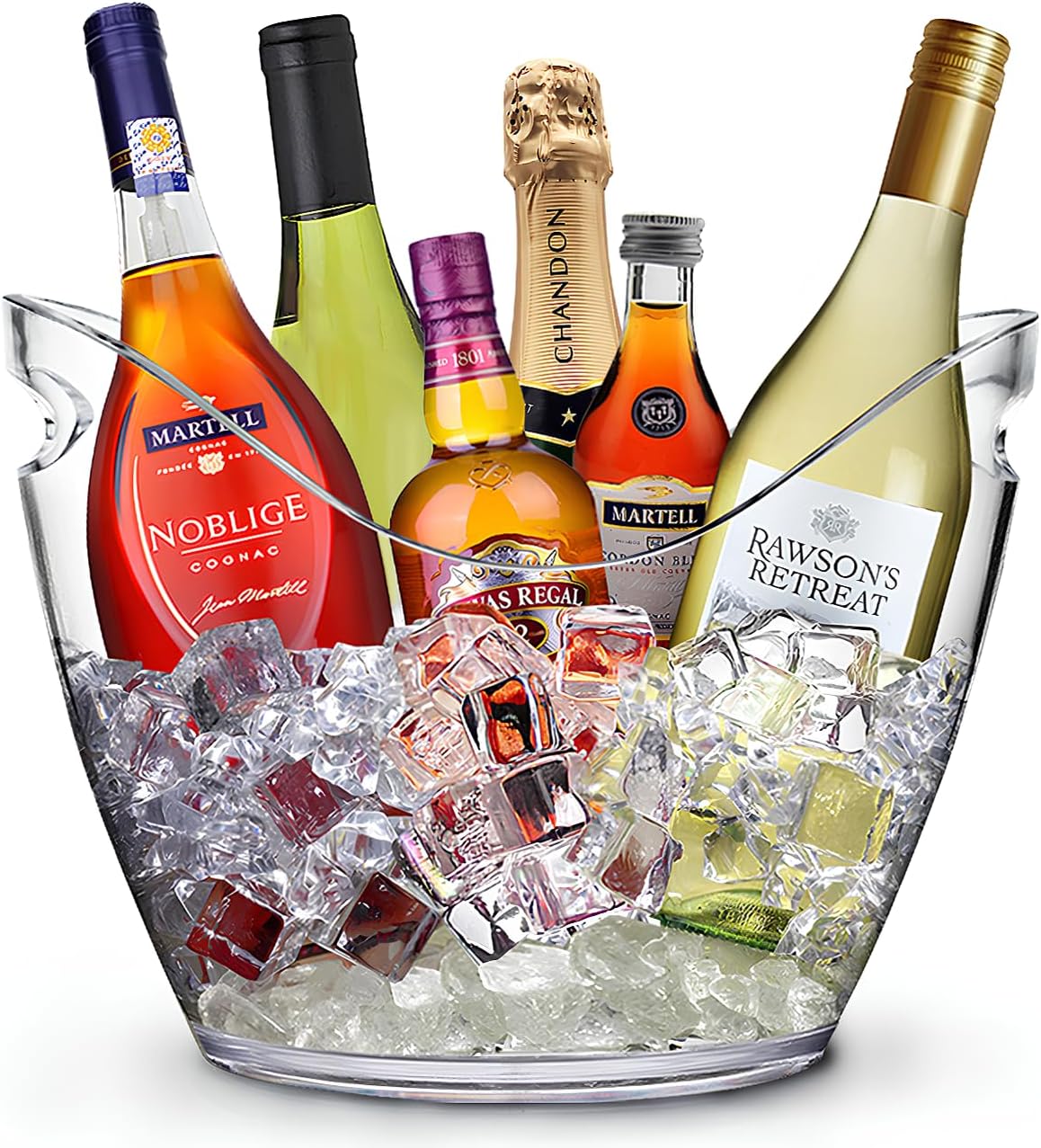 Produktbild von Kunststoff-Eiskübel 13cm – Durchsichtiger Weinkübel Mit Griff, Für Party, Bar & Hotel