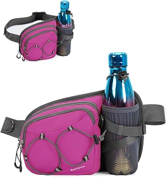 Sportsnew Bum Bag Fanny Pack with Water Bottle Holder, 2L Light Waist Bag, Water-Resistant for Hiking Running Cycling Dog Walking Travel