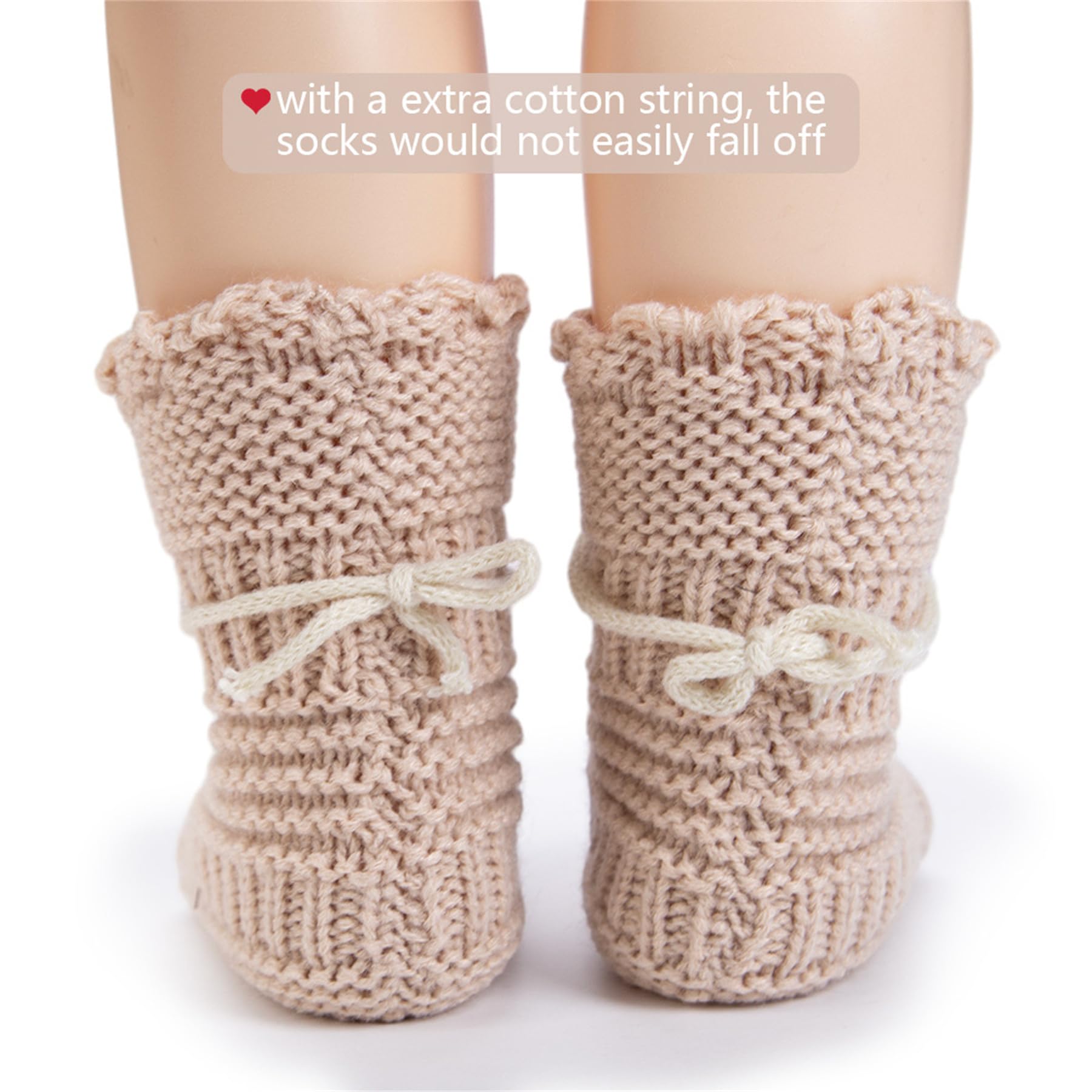 Botines para bebé, zapatos para caminar para recién nacido, botines de algodón de punto de ganchillo a mano, calcetines suaves y acogedores, zapatos de interior para bebé, 2 pares