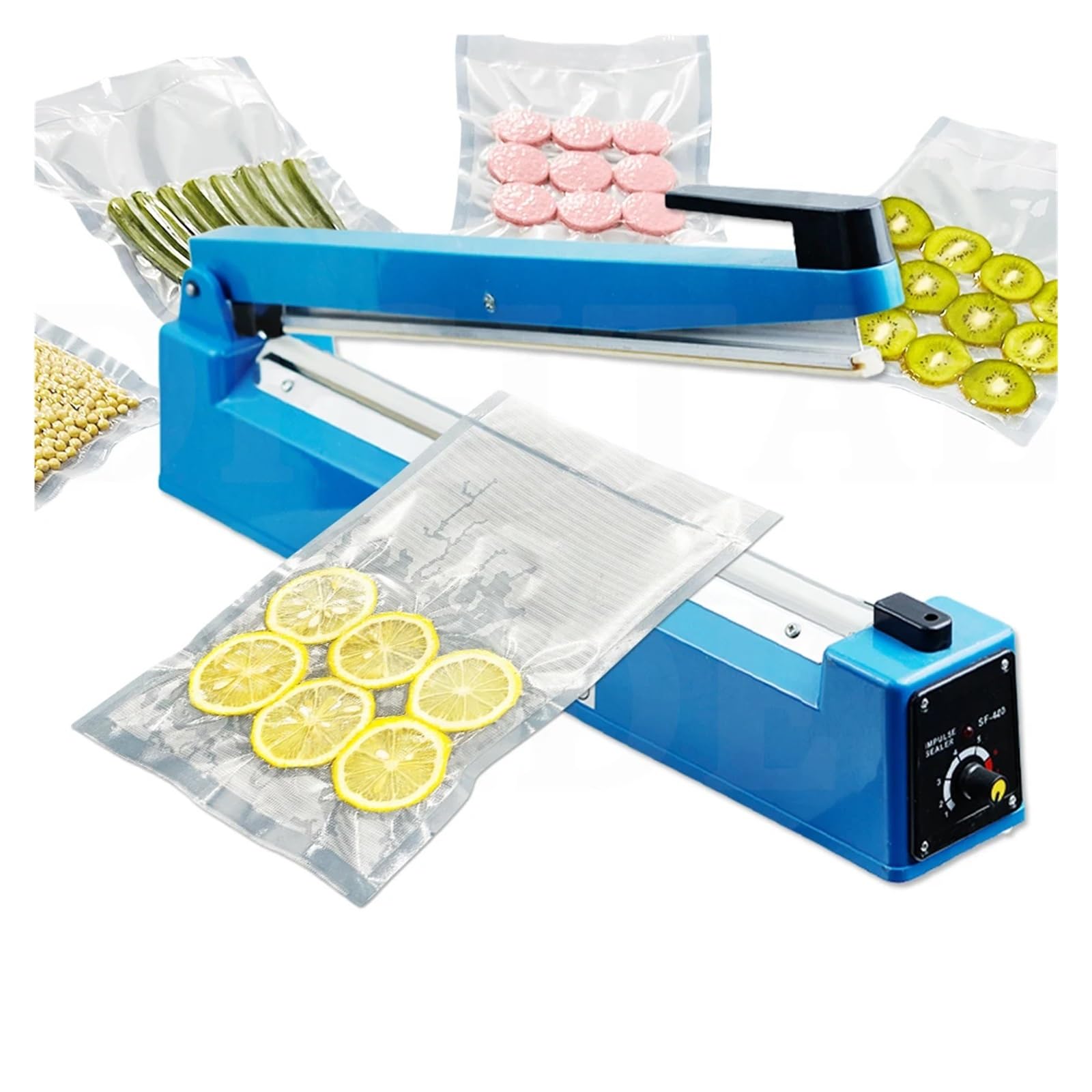 Sellador de alimentos eléctrico a presión manual de 40 cm, máquina de sellado térmico doméstico for bolsas de plástico y papel Kraft, herramienta de cocina. Para bricolaje