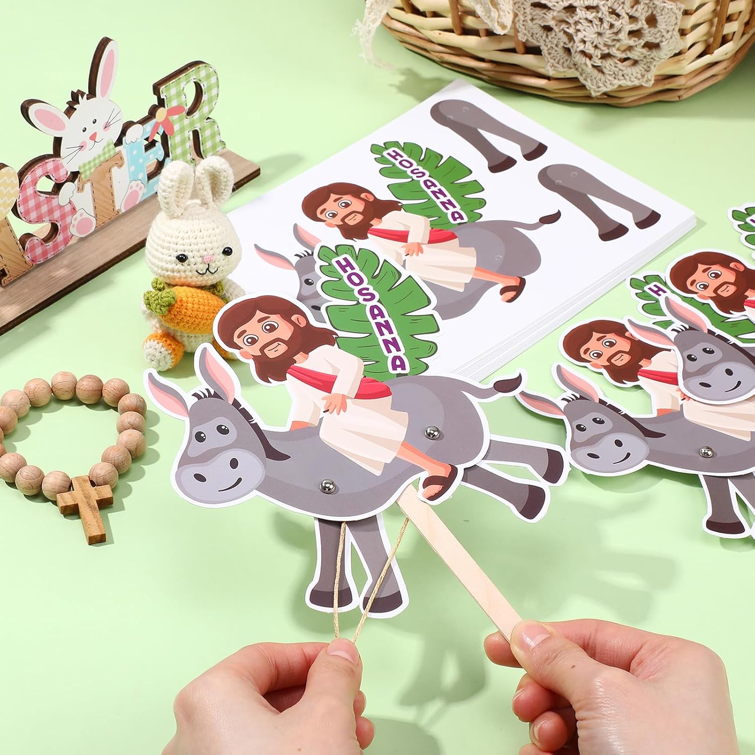 Motipuns 24 Set Easter Palm Sunday Crafts Kits Religious Hosanna Jesus Gifts Christian Party Favors Decorations for Sunday School Activities Church Home Supplies
