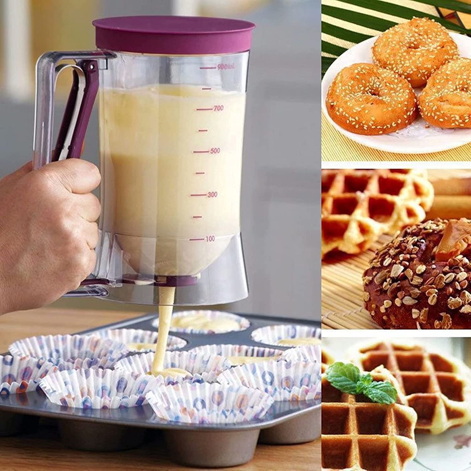 Distributeur De Pâte à Gâteau Et Crêpes - Verseur Cuisine 19x15cm En PS+ABS Alimentaire, Facile à Nettoyer