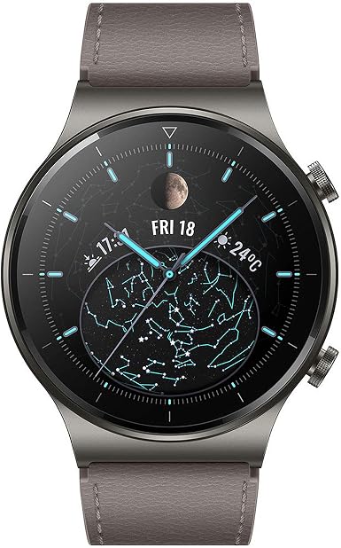 Huawei Watch GT 2 Pro - Classic - Nebula Grey - orologio intelligente con  cinturino - pelle - Grigio Marrone - misura polso: 140-210 mm - display 3,5  cm (1,39 \