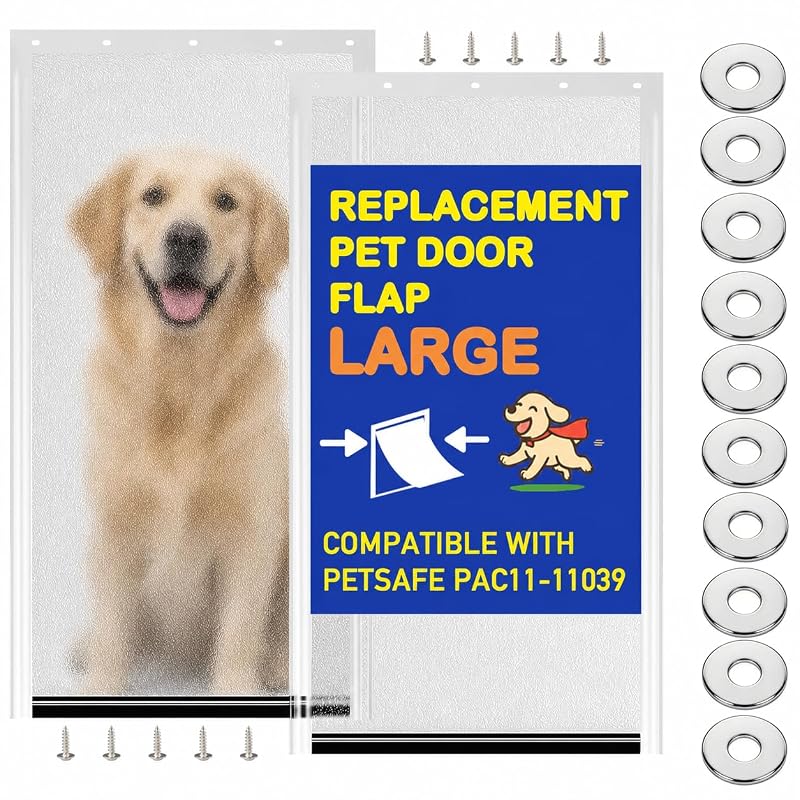 Porta para Cães Flap de Reposição Flexível com Fechamento Magnético LPLSWYB PAC11-11039, 2 Unidades