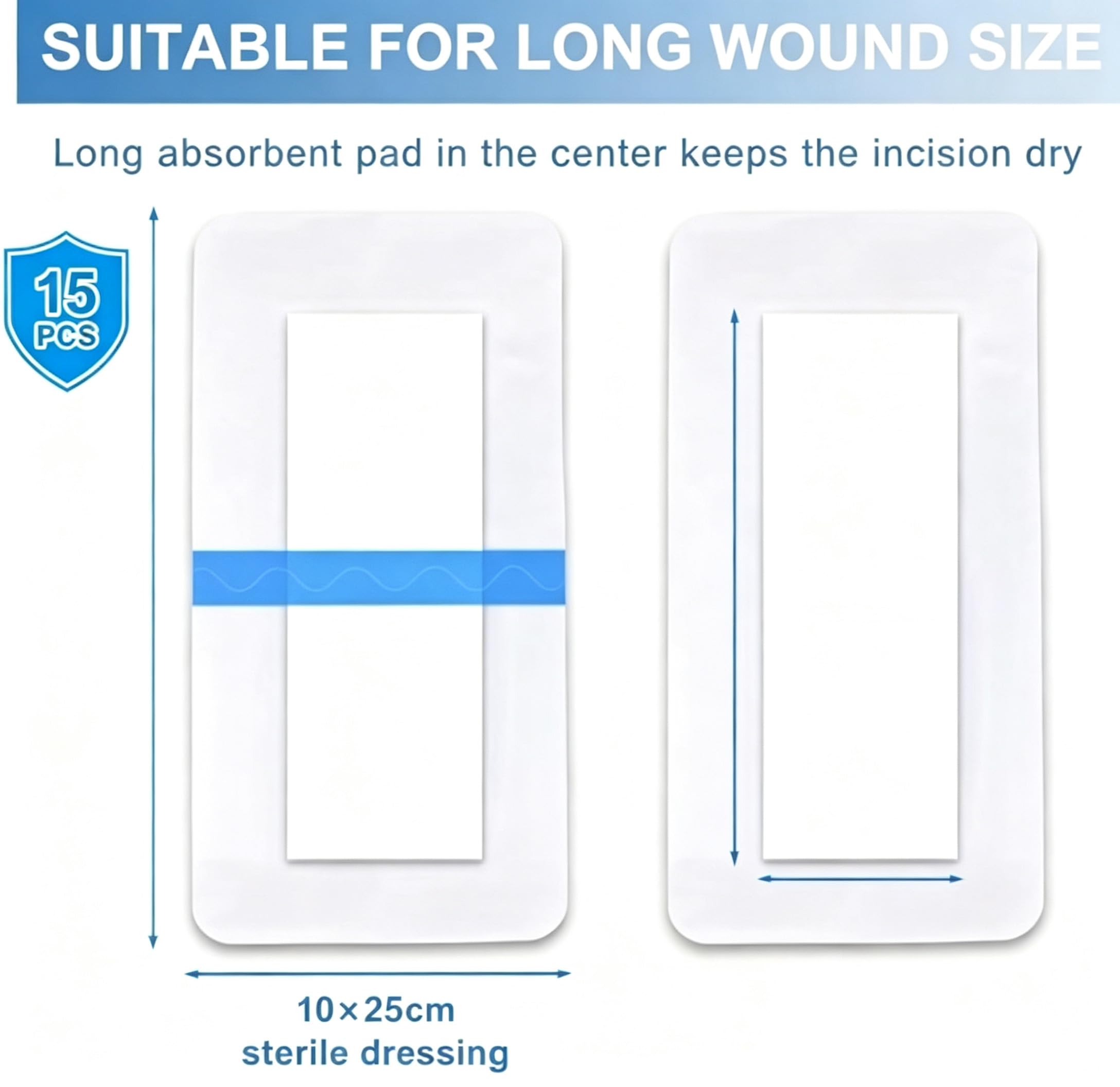 15PCS Hydrocolloid Bandage, Bed Sore Patch, For Post-Surgery Care and Chronic Wound Management, Pressure Ulcer Prevention, Sterile White Dressing,10 x 15 cm — Amazon image 5