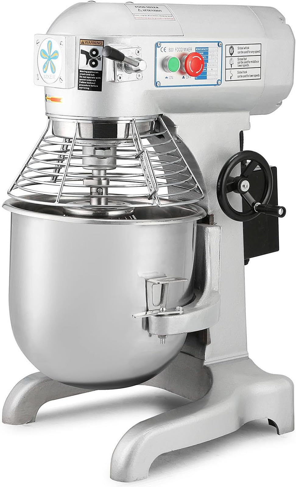 Maxwolf Commercial Food Mixer Stand Food Mixer Dough Mixer 30 Quart Heavy Duty Food Processor for Restaurant Bakery (30 Quart )