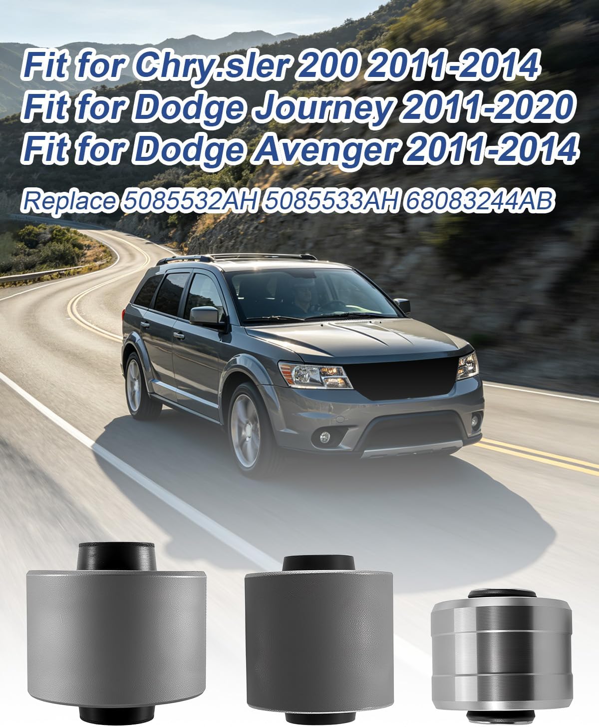 523-081 Rear Suspension Knuckle Bushing Kit Fit for Chrysler 200 2011-2014 Dodge Avenger 2011-2014 Journey 2011-2020, Rear Axle Knuckle Bushings Set Replace 5085532AH 5085533AH 68083244AB