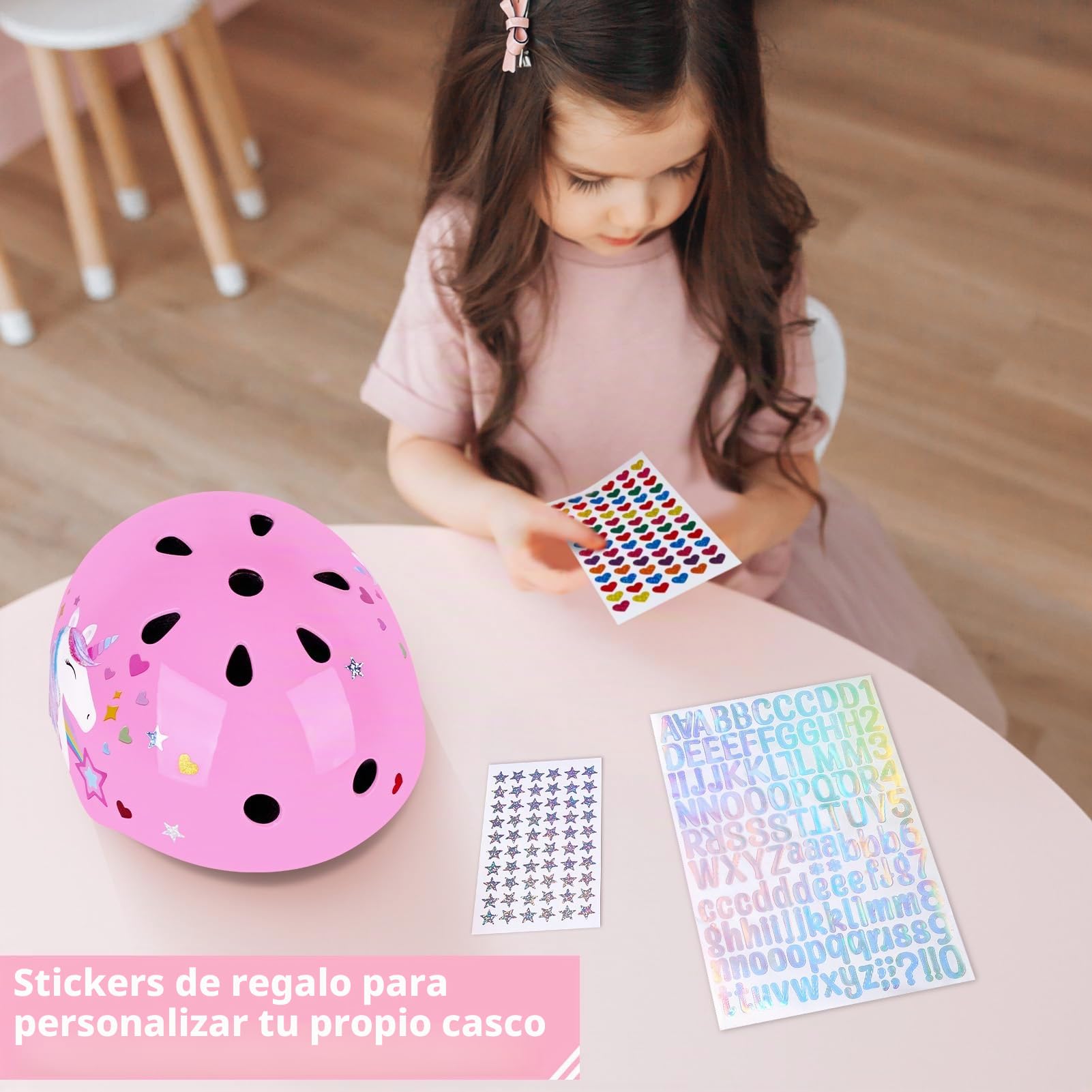 Casco Bicicleta Niños, Unicorn Castle Cascos de Ciclismo para Niños Ajustable Casco Infantil Patinete Rollerskate de 3 a 8 Años