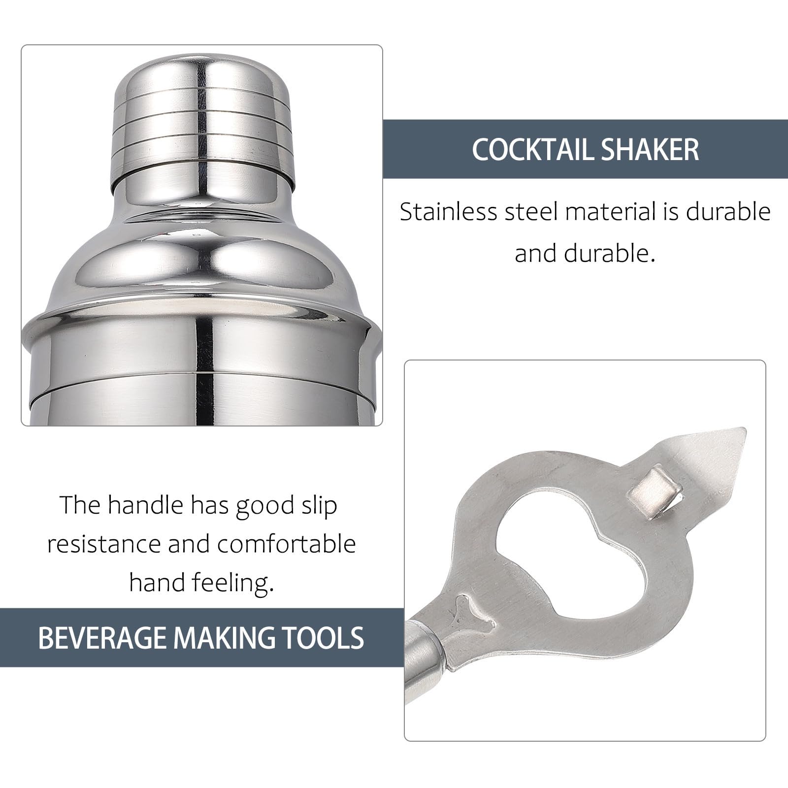 HEMOTON Ensemble Professionnel de 12 Pièces pour Shaker à Cocktails en Acier Inoxydable, Portable Bar ou Maison