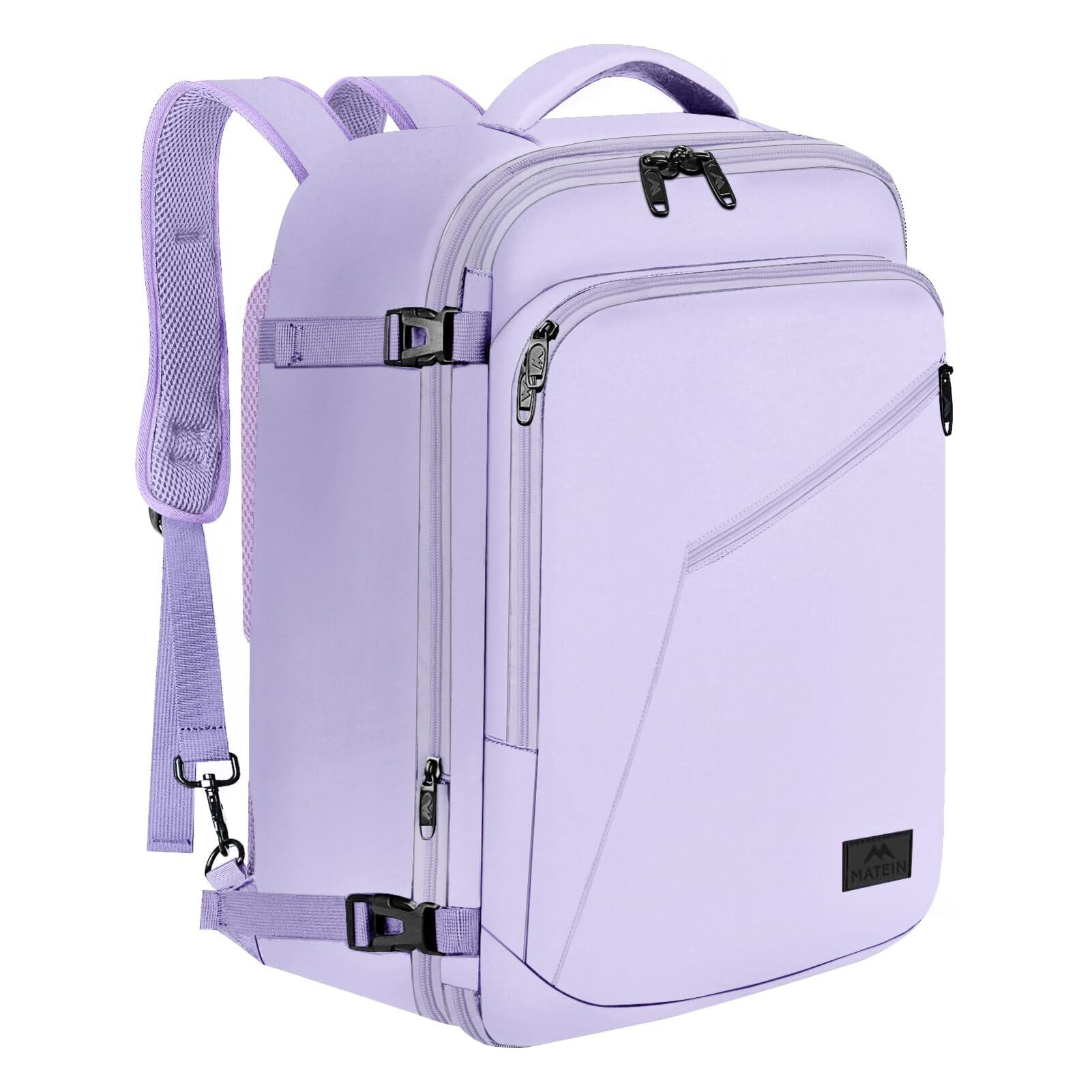 MATEIN 40x30x20 Handgepäck Damen, Handgepäck Rucksack Reisetasche Medium Business Arbeit Frauen Expandable Wasserabweisend Lightweight Cabin Bag, Helllila