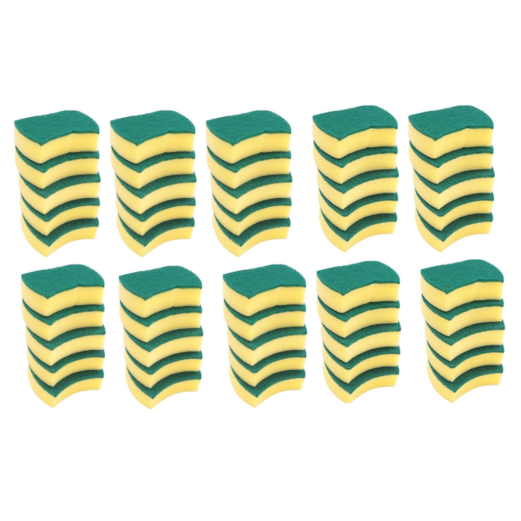 Hndhbfgrt 300Pcs Multi-Purpose Double-Faced Sponge Scouring Pads Dish Washing Scrub Sponge Stains Removing Cleaning Scrubber Brush