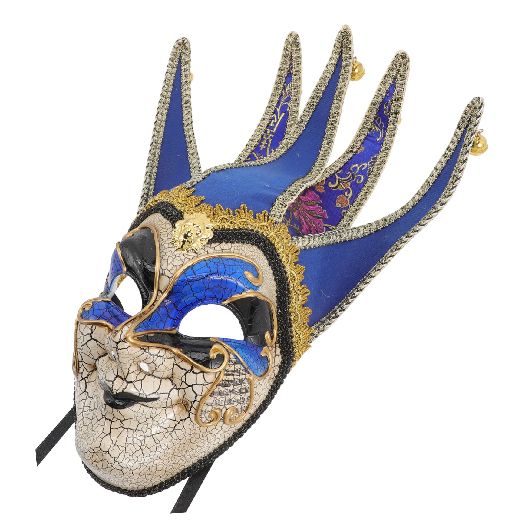 Máscara de hombre agrietado Brillantina Víspera de Todos cosplay mascarada accesorio de máscara decorativa máscaras de carnaval el plastico Azul