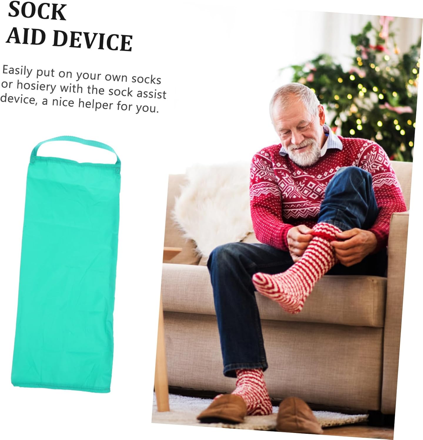 Compression Sock Aid Tool for Elderly Easy Sock Applicator Device for Mobility Assistance for Seniors and Pregnant Women Durable and Space Saving