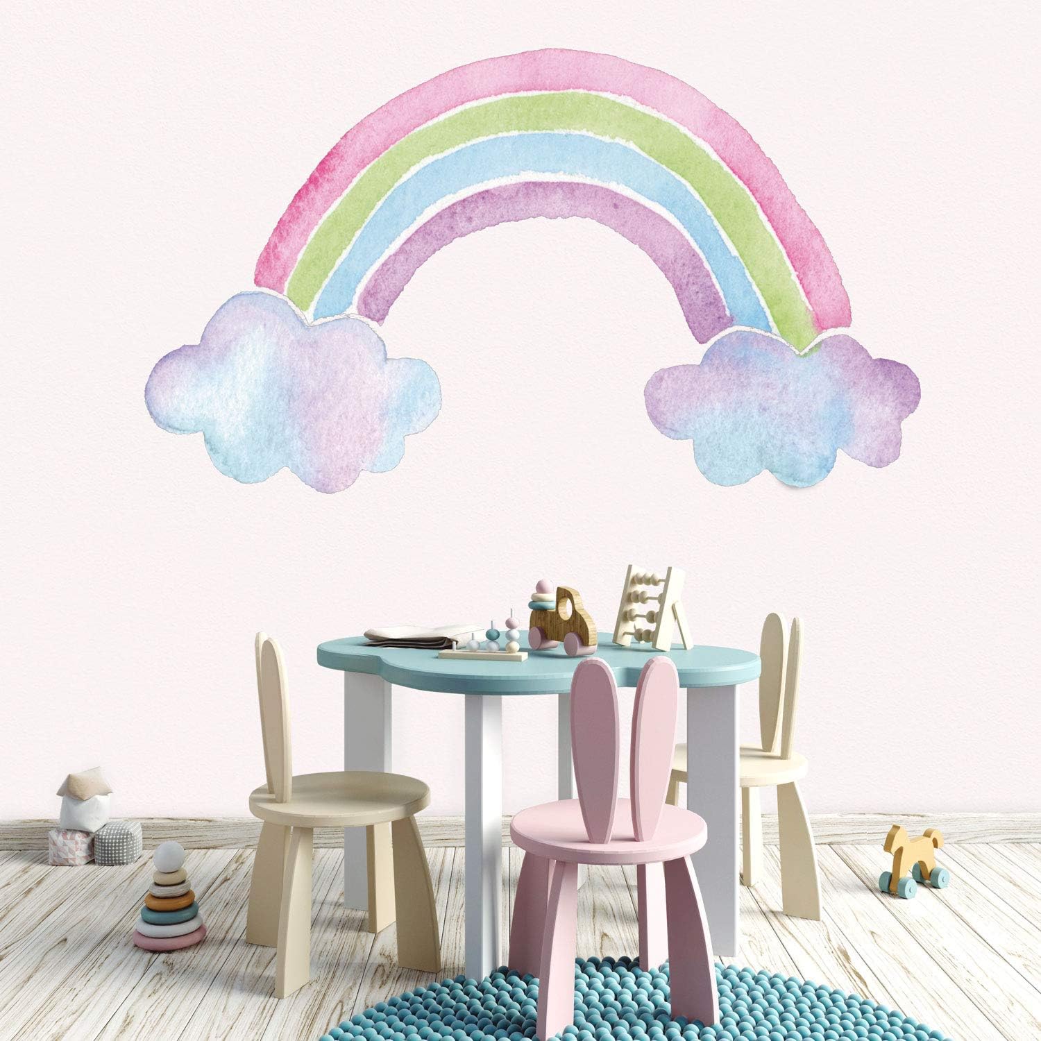 Watercolour rainbow wall sticker, Large - Image 3